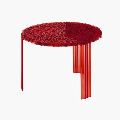 Made in Design T-Table Medio Coffee table - H 36 cm by Kartell Red