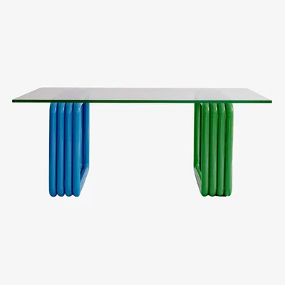 Made in Design Coffee table glass blue green / 110 x 65 cm x H 45 cm - COLORTHERAPIS