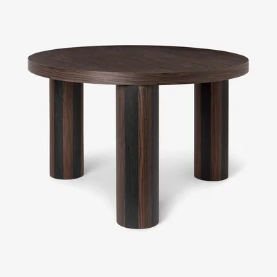 Made in Design Post Small Coffee table - / Ø 65 x H 41 cm - Hand-made marquetry by Ferm Living Brown/Natural wood