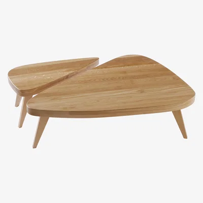 Made in Design Remix Coffee table - / Set 2 tables L 69 cm+L 115 cm by The Hansen Family Natural wood
