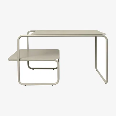 Made in Design Level Coffee table metal beige beige metal / 79 x 40 cm - Ferm Living