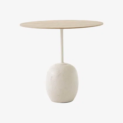 Made in Design Lato LN9 Small table - / Marble & wood - 50 x 40 x H 45 cm by &tradition Natural wood