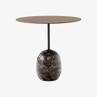 Made in Design Lato LN9 Small table - / Marble & wood - 50 x 40 x H 45 cm by &tradition Natural wood