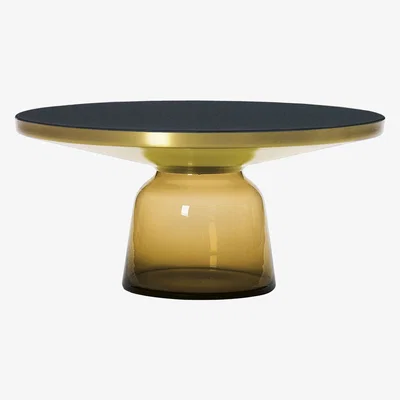 Made in Design Bell Coffee Coffee table - / Ø 75 x H 36 cm - Glass table top by ClassiCon Orange/Gold