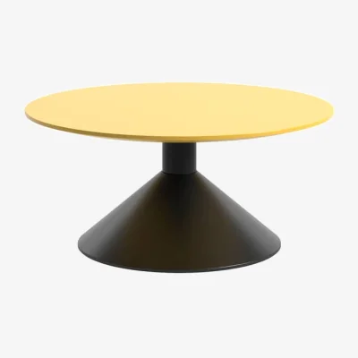 Made in Design Lud'o Coffee table wood yellow / Ø 80 cm x H 36 cm - Patricia Urquiola - Cappellini