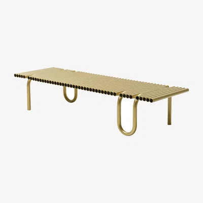 Made in Design Pipelines Coffee table gold metal / 175 x 60 x H 35 cm - Mogg
