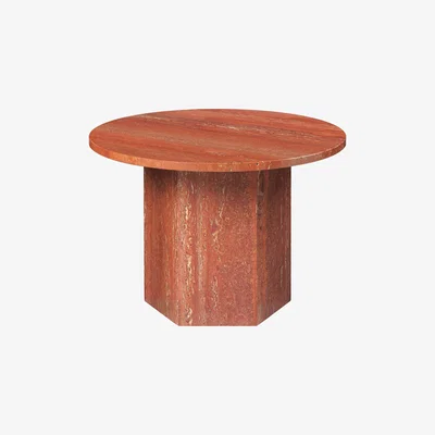 Made in Design Epic Coffee table - / Travertine - Ø 60 cm by Gubi Red