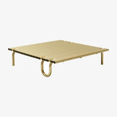 Made in Design Pipelines Coffee table gold metal / 112 x 112 x H 27 cm - Mogg