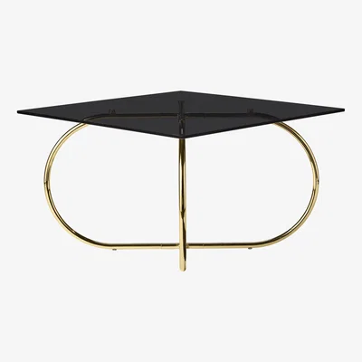 Made in Design Angui Coffee table - / Glass - 75 x 75 cm by AYTM Black/Gold/Metal