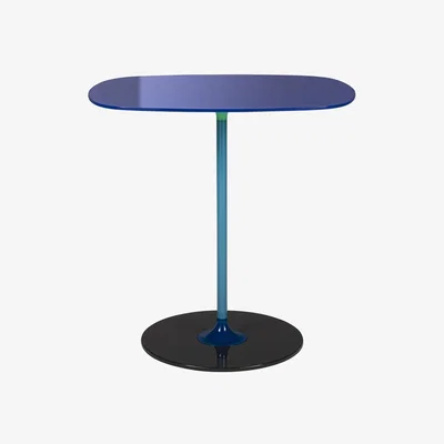 Made in Design Thierry End tables - / 33 x 50 x H 50 cm - Glass by Kartell Blue