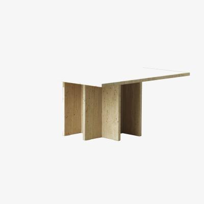Made in Design Edge Large Coffee table stone beige / Travertine - 80 x 80 x H 40 cm - Normann Copenhagen