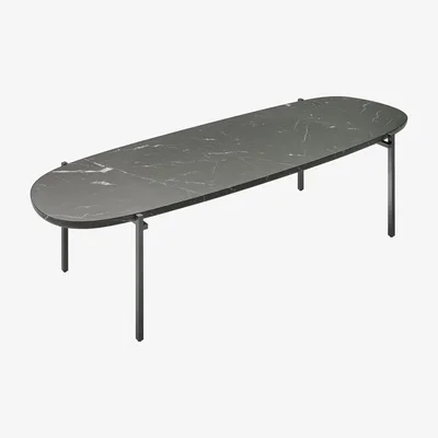 Made in Design Niobe Coffee table - Marble - 140 x 40 cm by Zanotta Black