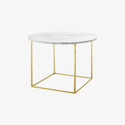 Made in Design Eva Coffee table - / Marble - Ø 60 cm by Bloomingville White/Gold/Metal