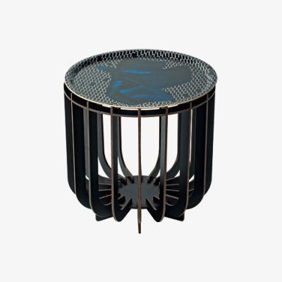 Made in Design Medusa Small Coffee table - / Ø 39 x H 42 cm - Detachable top by Ibride Black