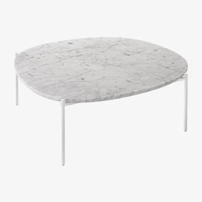 Made in Design Niobe Coffee table - Marble - 110 x 101 cm by Zanotta White