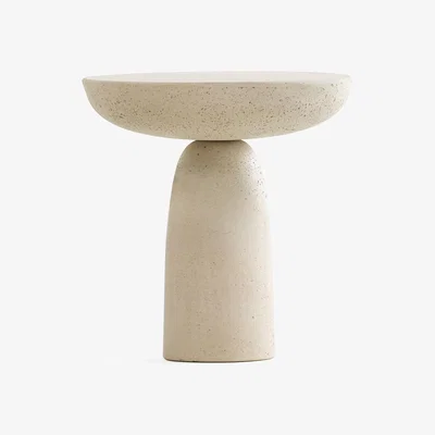 Made in Design Olo End table stone white beige / Ø 50 x H 47 cm - Waxed Concrete - Mogg