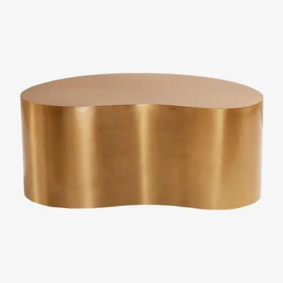 Made in Design Brass Kidney Small Coffee table metal gold / 76 x 45 x H 33 cm - Jonathan Adler