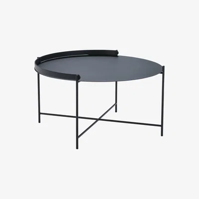 Made in Design Edge Coffee table - / Folding handle - Ø 76 x H 40 cm by Houe Black