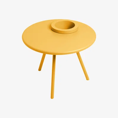 Made in Design Bakkes Outdoor Coffee table - / Ø 60 cm - Built-in flowerpot / Steel by Fatboy Yellow