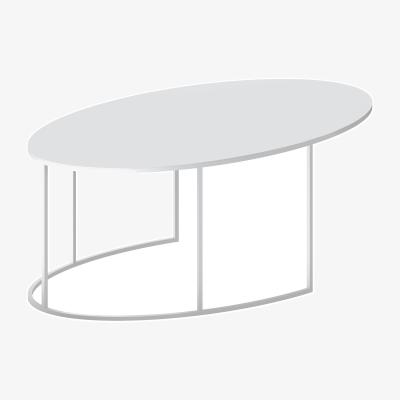 Made in Design Slim Irony Coffee table metal white Oval / 86 x 54 x H 31 cm - Zeus