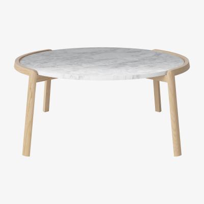 Made in Design Mix Coffee table - / Ø 94 x H 42 cm - Oak & marble by Bolia White/Natural wood