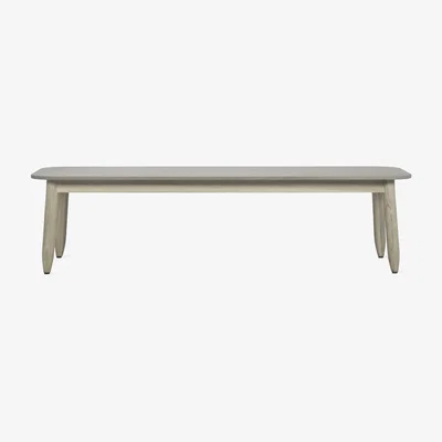 Made in Design David Coffee table - / Ceramic & aged teak - 129 x 45 cm by Vincent Sheppard Grey/Natural wood