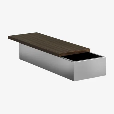 Made in Design Table basse Stanley Small bois / 31 x 85 x H 20 cm - Plateau coulissant - RED Edition