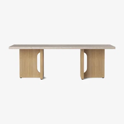 Made in Design Androgyne Coffee table - / Stone & oak - 120 x 45 cm by Menu Beige/Natural wood