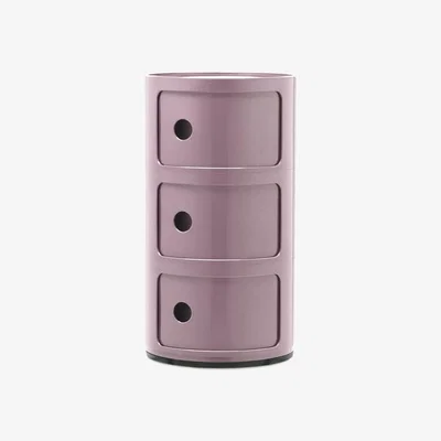 Made in Design Componibili Storage plastic material purple (1968) / 3 drawers - H 58 cm - Kartell