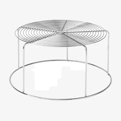 Made in Design Wire VP17 Coffee table metal silver / Ø 74 cm - Without tray - &tradition