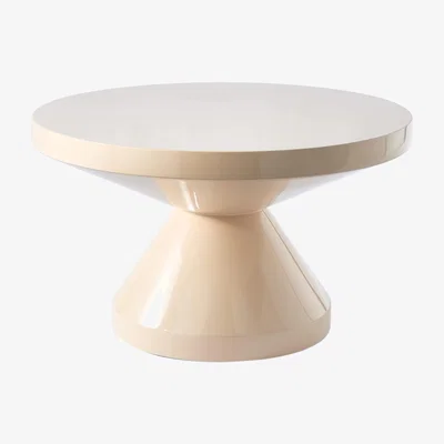 Made in Design Zig zag Coffee table - /  Ø 60 x H 35 cm - Lacquered plastic by Pols Potten Beige