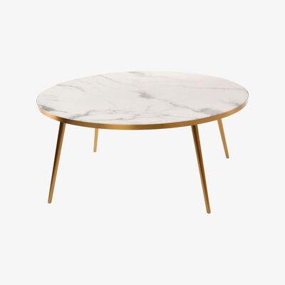 Made in Design Coffee table - / Ø 80 x H 35 - Marble look by Pols Potten White