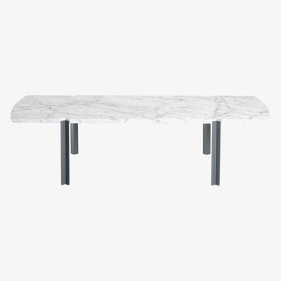 Made in Design Quattro Cantoni Coffee table - / Marble & steel - 130 x 60 cm by Objekto White/Grey