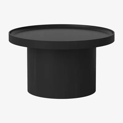 Made in Design Plateau Medium Coffee table - / Ø 61 x H 34 cm - Removable top by Bolia Black