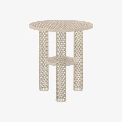 Made in Design Net Coffee table - Steel mesh / Ø 40 x H 46 cm by Moroso White/Beige