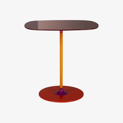 Made in Design Thierry End tables - / 33 x 50 x H 50 cm - Glass by Kartell Red