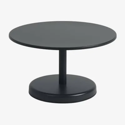 Made in Design Linear Coffee table metal black / Ø 70 x H 40 cm - Muuto