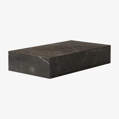 Made in Design Plinth Grand Coffee table stone grey / Marble - 137 x 76 cm x H 28 cm - Audo Copenhagen