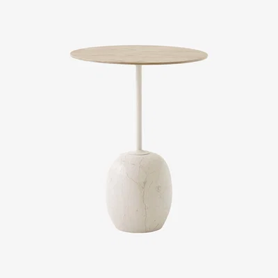 Made in Design Lato LN8 Small table - / Marble & wood - Ø 40 x H 50 cm by &tradition Natural wood