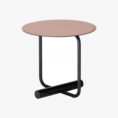 Made in Design ToTo Coffee table leather brown / Ø 45 x H 42 cm - Saddle leather - Zanotta