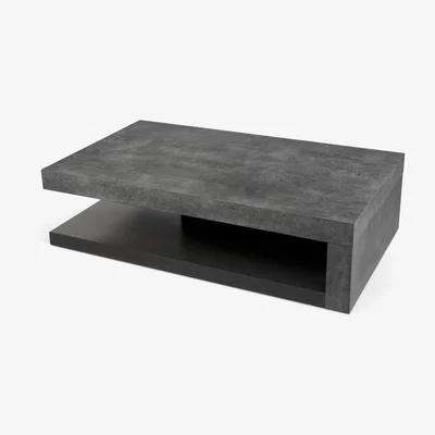 Made in Design Chicago Coffee table - / 110 x 65 cm x H 29 cm - Concrete-effect melamine by POP UP HOME Grey