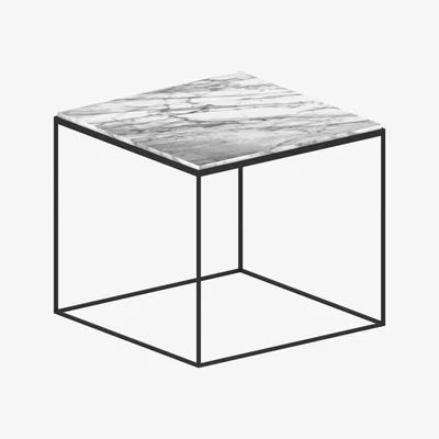 Made in Design Slim Marbre Coffee table - 54 x 54 x H 48 cm by Zeus White