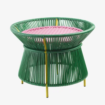Made in Design Coffee table Caribe Basket plastic material / Ø 54 x H 41 cm - Hand-woven recycled PVC wire - ames