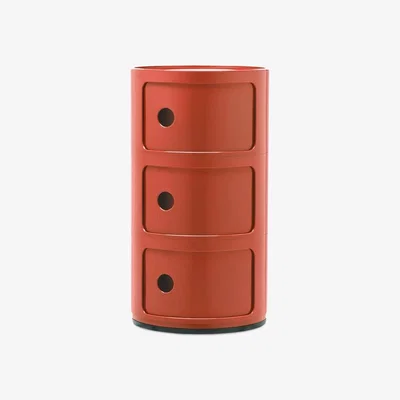 Made in Design Componibili Storage plastic material orange (1968) / 3 drawers - H 58 cm - Kartell
