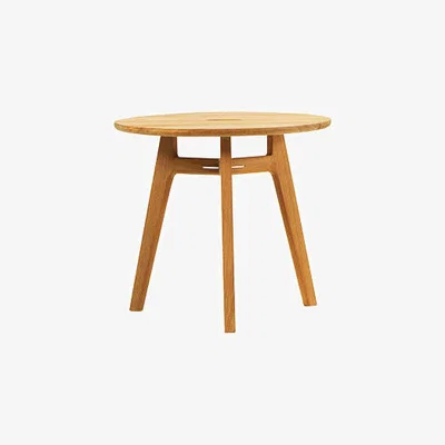 Made in Design Knit Coffee table - / Ø 50 cm - Teak by Ethimo Natural wood