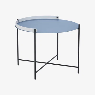 Made in Design Edge Coffee table - / Folding handle - Ø 62 x H 46 cm by Houe Blue