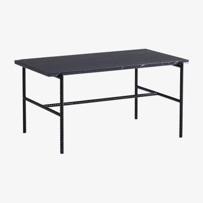 Made in Design Rebar Coffee table - / Marbre - L 80 x H 40,5 cm by Hay Black