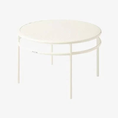 Made in Design T37 Tressée Coffee table metal white / Ø 80 x H 50 cm - Woven Tray - Tolix