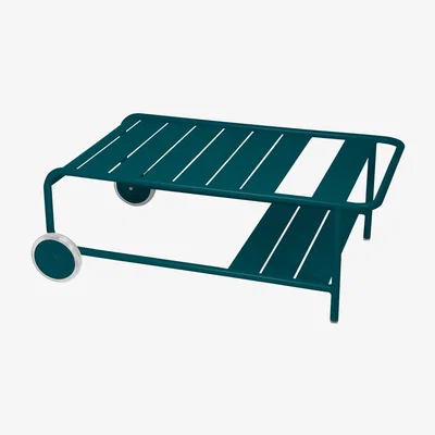 Made in Design Luxembourg Coffee table - / With wheels 105 x 65 cm by Fermob Blue