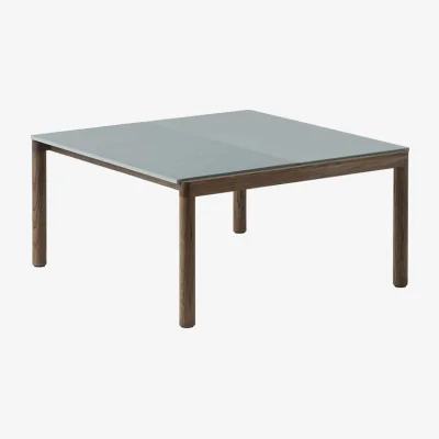 Made in Design Couple Coffee table ceramic blue / 84.4 x 80 x H 40 cm - Reversible stoneware tabletop - Muuto